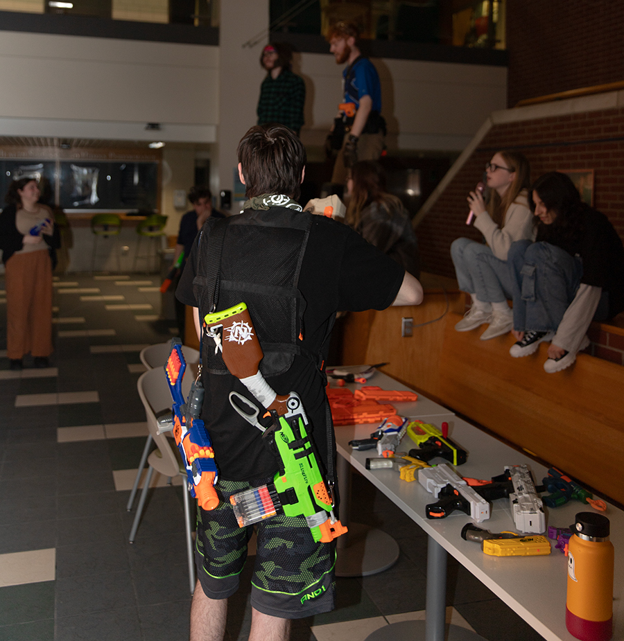 The Ithaca College Nerf Club held Return of the Nerf Feb. 10, their first battle of the semester in the Center of Health Sciences Atrium. 