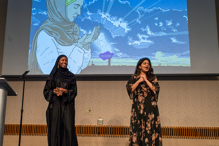 Seniors Sarake Dembele and Fabiha Khan present and discuss with the audience about what Ramadan is, what it feels like to fast during Ramadan and why Ramadan is observed in Islam.  