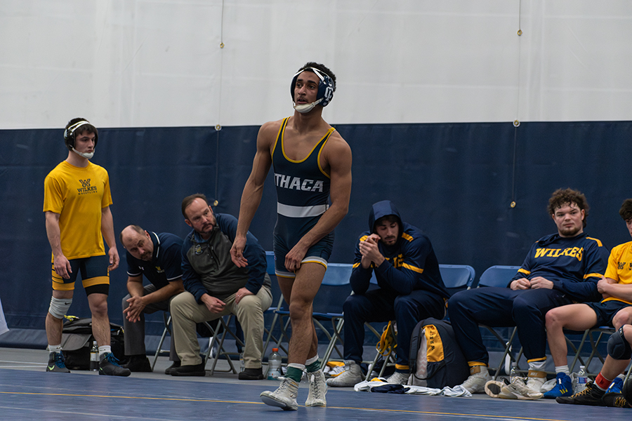 Sophomore+133+pound+Isaias+Torres+qualified+for+All-American+status+at+the+NCCA+Division+III+Wrestling+Championships+at+the+University+of+Wisconsin-La+Crosse+on+March+15.+The+Bombers+sent+five+wrestlers+to+the+competition.