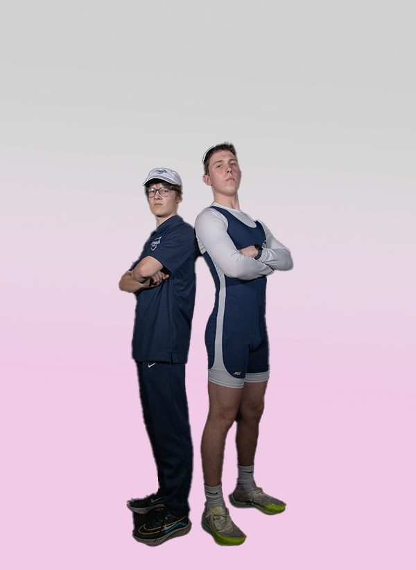 From left, Junior oarsman Miles Kenaston and junior rower Riley Maynard will look to the leadership of head coach Justin Stangel to lead them to a Liberty League title.
