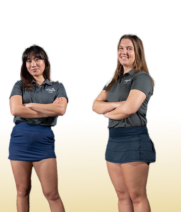 From left, first-year student Helena Winterberg and graduate student Cristea Park look to turn around the Bombers' results from last spring as they return to team status with three new first-year students.