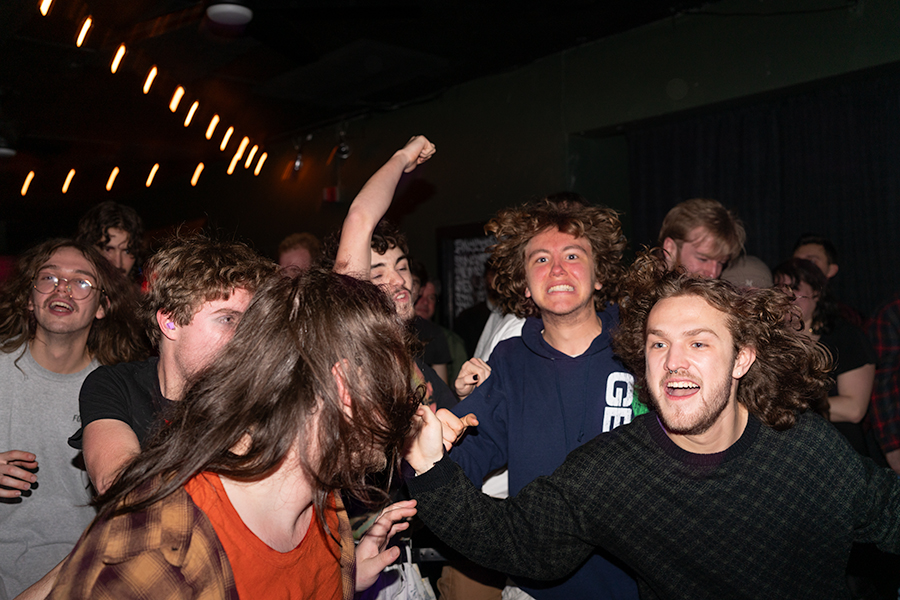 Left to right: Jesse Giordano, Ben Frame and Daniel Booth Dance during Lost Mary’s set at The Young Blood Discovery Festival on Saturday March 23. The music festival invited bands to play at Deep Dive, an ithaca music venue and bar, for a night of fun.