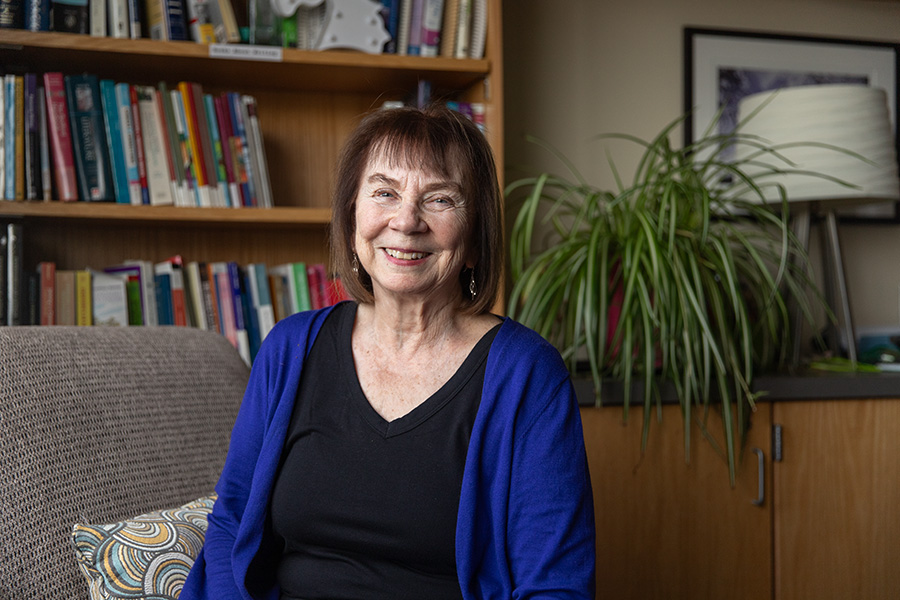 Barbara Adams, associate professor in the Department of Writing, has been a faculty member at Ithaca College for over 50 years, having served as a teacher. adviser and innovative writer. 