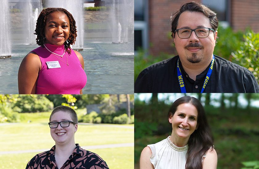 From top left, McKenzie Murry and Rhys Finch. From bottom left, Ellie Burke and Julie Boden Adams. These are four of six staff members to join the college in Summer 2024.