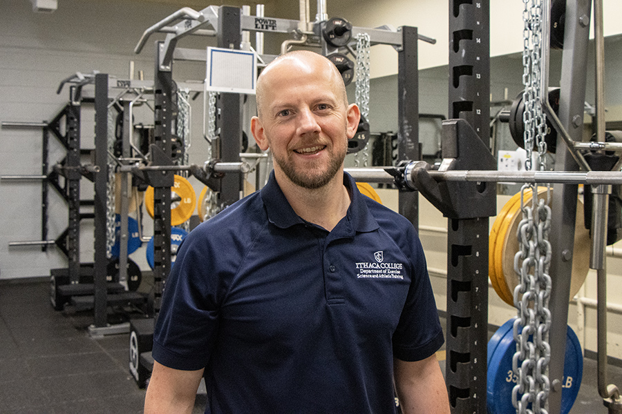 Ithaca College associate professor in exercise science and athletic training David Diggin, pictured above, is the strength and conditioning program director.