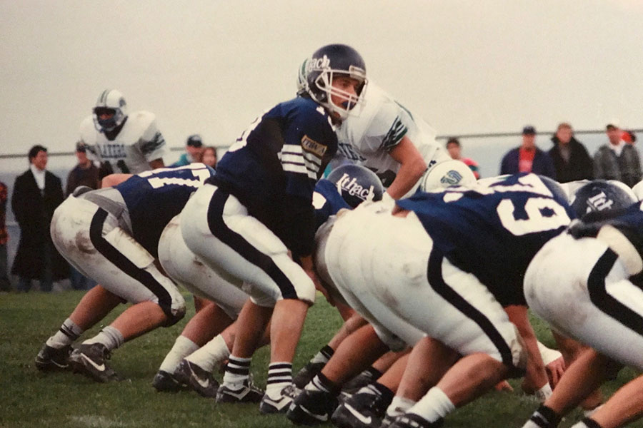 Joe Fitzgerald '93 was the starting quarterback during his time with Ithaca College. This past summer, Fitzgerald was one of 120 religious chaplains invited to the 2024 Summer Olympic Games in Paris.