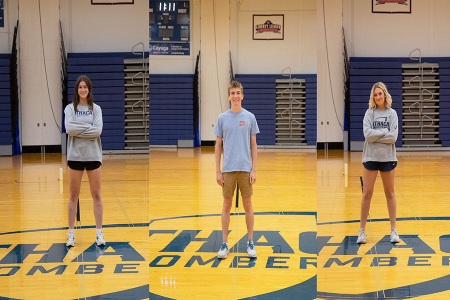 From left to right, Ithaca College women's basketball junior forward Annabella Yorio, men's cross country runner senior Drew Taylor and women's basketball senior guard Jillian Payne all interned for the NBA and WNBA this summer.