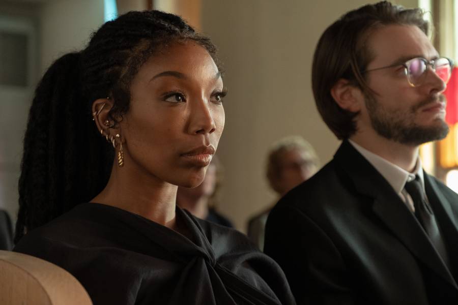 In "The Front Room," newly pregnant Belinda (Brandy Norwood) and her husband, Norman (Andrew Burnap), face challenges when their mother-in-law moves in with them. 