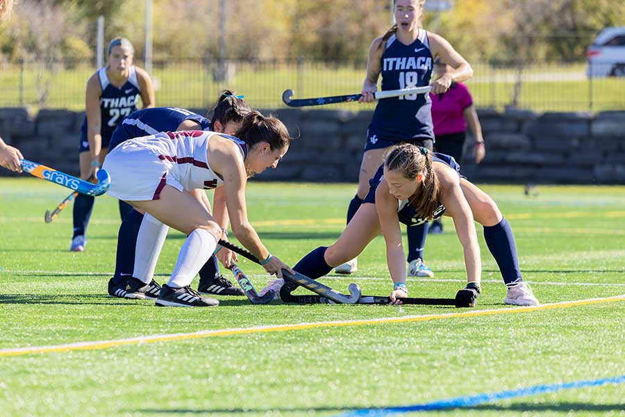 Sophomore striker Toni Ierardi fights for the ball.