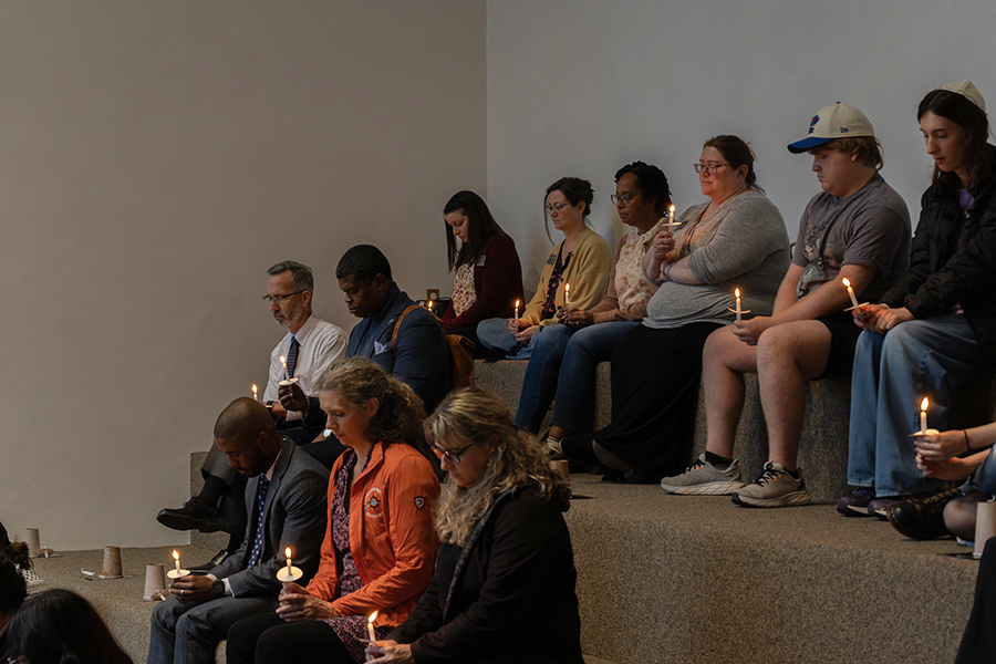 Students, faculty and staff attended the Office of Religious and Spiritual Life's interfaith gathering to remember the Oct. 7 attacks in Israel. 