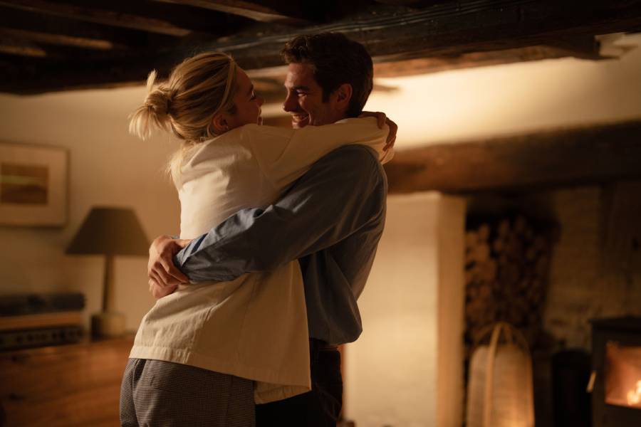 A24's new nonlinear film "We Live in Time" stars Florence Pugh and Andrew Garfield who portray a couple grappling the implications of a cancer diagnosis.