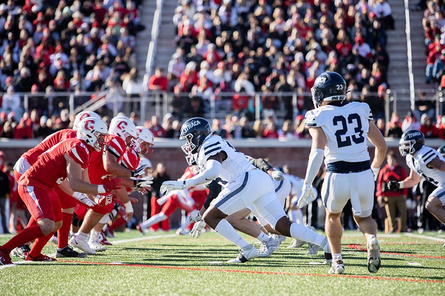 The Ithaca College and SUNY Cortland football teams renewed their rivalry in the 65th annual Cortaca Jug game on Nov. 16, with the Bombers falling to the Red Dragons, 28-17.