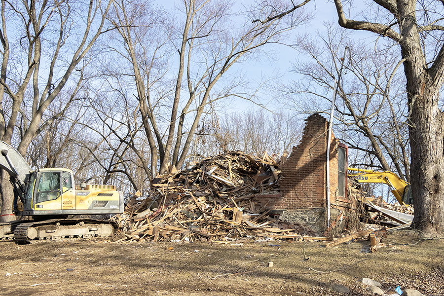 The brick building owned by Ithaca College located at 929 Danby Road was demolished beginning Jan. 9 after receiving a demolition permit Jan. 8. 