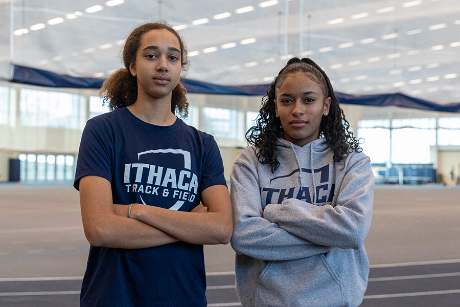 First-year students Eliana Barnett (left) and Aynisha McQuillar (right) are leading the charge for the women's track & field team that's looking to get over the hump