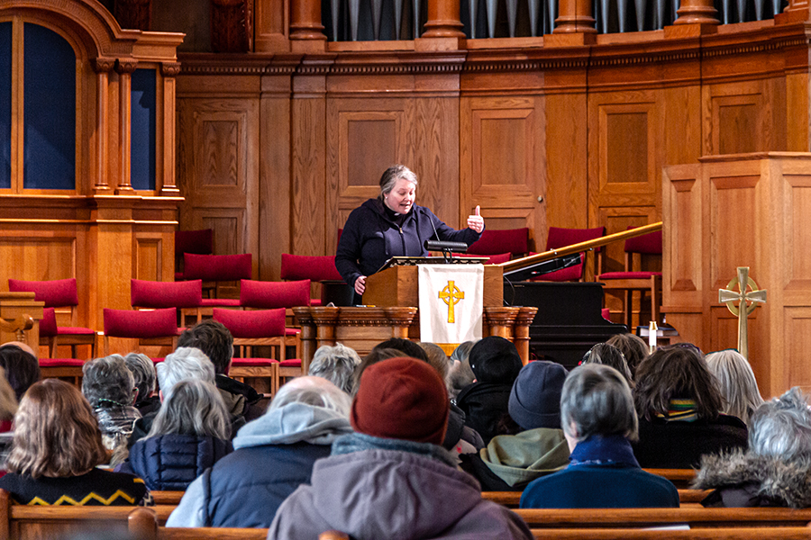 The First Presbyterian Church hosted a forum Feb. 2 where senior pastor Kirianne Weaver spoke. Weaver is one of several organizers working with the community to support immigrants.