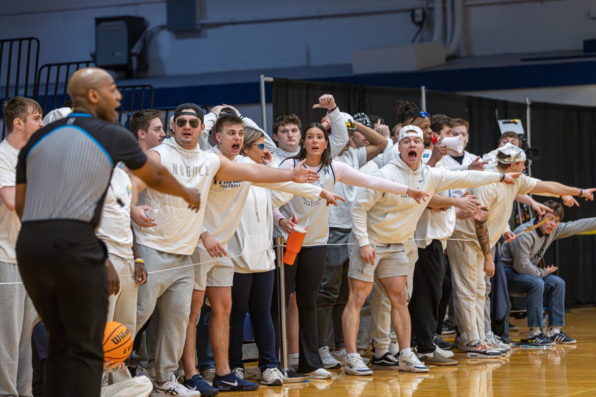 The student section cheers as the Bombers take on the Tigers.