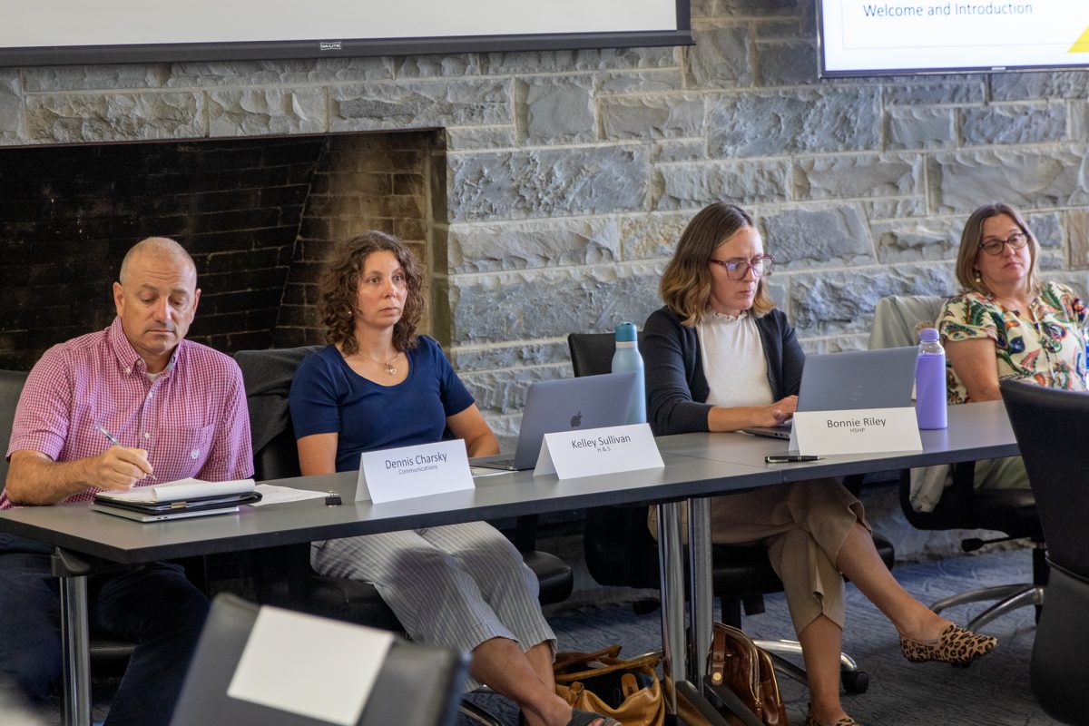 From left, Dennis Charsky, Kelley Sullivan, Bonnie Riley and Angela Brenneman. This meeting was the first meeting with the new council members and council chair, Charsky.