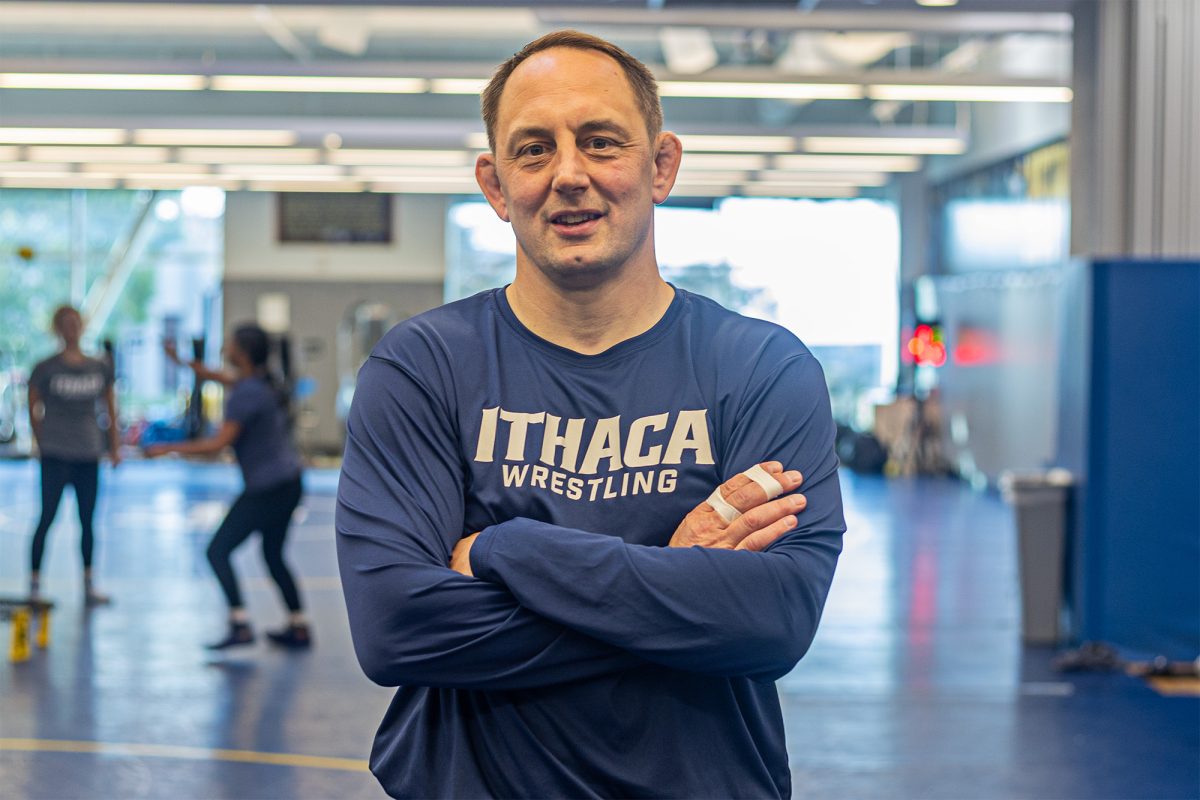 Last year, Ryan Ciotoli '02 took on the job of being the first women's wrestling coach in Ithaca College history. Since then, Ciotoli has recruited an eight women roster and is getting ready for their debut in the winter.