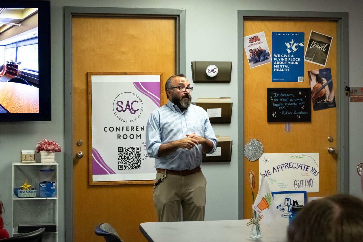Luca Maurer — executive director for student equity, inclusion and belonging in the Center for Equity, Inclusion and Belonging — said the Center for EIB helps support affinity groups for faculty and staff like groups focused on supporting early career, LGBTQ+ and remote working faculty and staff.