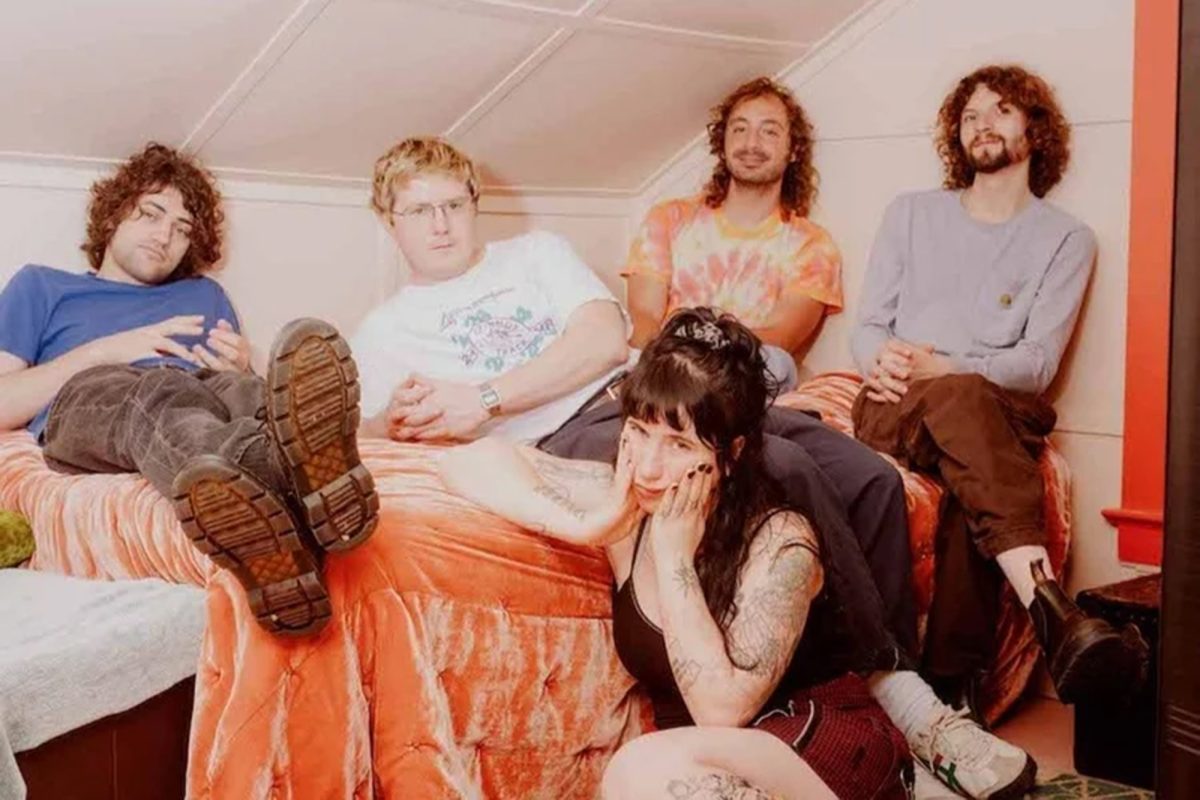 From left MJ Lenderman, who is currently on a touring hiatus, Alan Miller, Karly Hartzman, Xandy Chelmis and Ethan Baechtold of 'Wednesday.' 