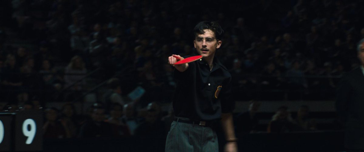Rising star Timothée Chalamet plays a hot-headed table tennis player in the film "Marty Supreme."