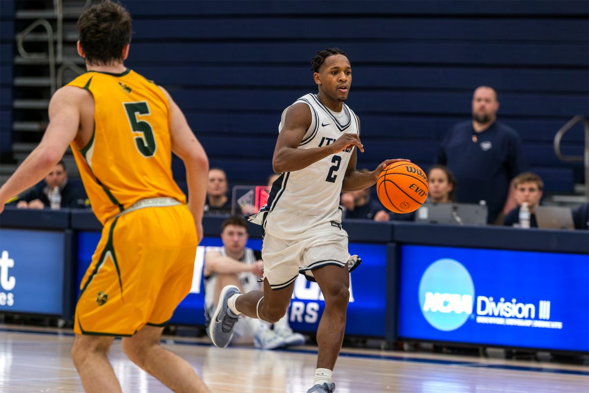 The Ithaca College men's basketball team fell on senior day to Clarkson University 74-69 after a collecting their first win streak of the year in a win over St. Lawrence University, 75-72. While the Bombers' playoff spot is still safe, the likelihood of hosting a playoff game is fading.