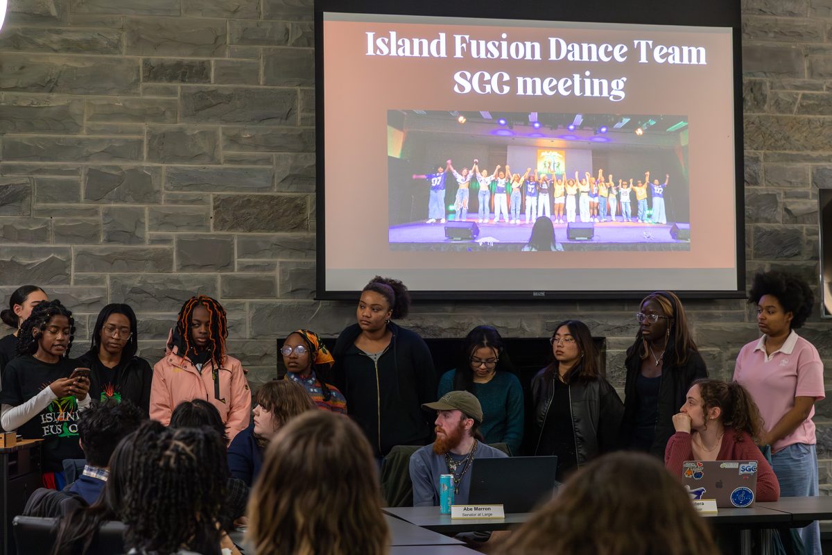 Island Fusion, the college’s first and only Afro-Caribbean dance team, presents their budget appeal to the council.